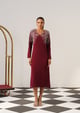 Zeb Midi Dress Burgundy color