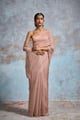 Tisya Tissue Pastel Peach Sarees Peach color