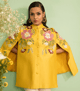 Floral Cape Jacket Yellow color