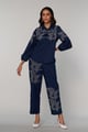 Giselle Embroidered Pants Blue color