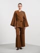 Relaxed Wide-Leg Trousers Brown color