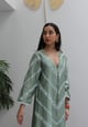 Chikankari Overlay - Green Green color