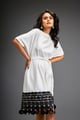 Short Dress with Detailing on the Hem White color