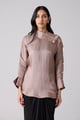 Erica Organza Shirt with Slip Bronze Taupe Bronze Taupe color