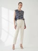 Thread Embroidery Bib Top Navy Blue color
