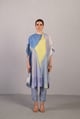 Sepal Blueberry & Coral Yellow Kaftan Set Blue/Yellow color