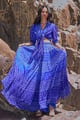 Tie-Knot Bandhani Top Royal Blue color