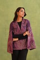 Purple Paisley Open Cape Purple color