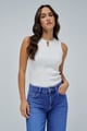Ribbed Top with Sparkles White color