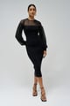 Knit Dress with Transparency Black color