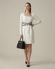 Formal Belt Criss Cross Dress White color