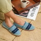 Saira Denim Closed Back Espadrilles Light Denim color
