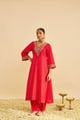 Zaliyah - Long Salwar & Chauga Red color