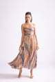 Florence Dress Beige Blue Beige/Blue color