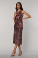 Naomi Sequin Dress Brown color