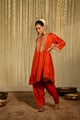 Mehreen - Short Choga with Salwar Burnt Orange color