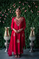 Red Silk Kurta Set Red color