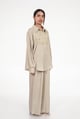 Beige & Gold Embroidered Linen Co-Ord Set Beige color