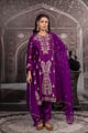 Nayab Purple Aari Set Purple color