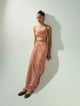 The Dottedbustier and Draped Dhoti Skirt Set Pink color