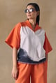 Washed Kaftan Top Orange color