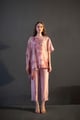 Mauve Pink One Side Kaftan Sleeve Set Mauve Pink color