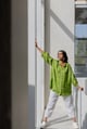 Terra Green Bandhej Silk Shirt Green color