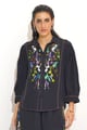 Harlow and Embroidered Shirt Black color