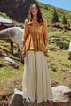 Valentina Peplum Set Yellow/Ivory color