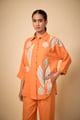 Pure Linen Orange Bigshirt & Pants Orange color