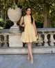 Yellow High Neck Bow Detail Tiered Mini Dress - SISTER JANE - Image 1