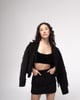 High-Waisted Embellished Corduroy Mini Skirt Black color