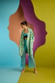 Overcoat in Fractalica Blue color