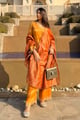 Amber Zari Kurta with Wide Leg Pants Amber color