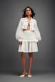 Structured Jacket And Skirt Co-Ord with 3d Embellishments White color