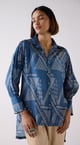 Blue Muslin Abstract Print Shirt Blue color