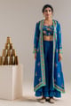 Aarani Embroidered Co-Ord Set with Jacket Blue color