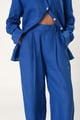 Linen Straight Pants | Electric Blue Electric Blue color