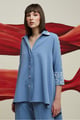 Miss Pearla High Low Top Frost Blue color