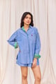 Blue & Green Striped Shirt & Short Set - Urban Suburban - Image 1