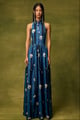 Saphire Bloom Vested Maxi Dress Blue color