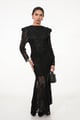 Destiny Lace-Work Dress Black color
