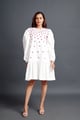 Short Backless Dress with Embroidery White color