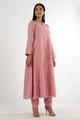 Ira - Panelled A-Line Kurta Set Pink color