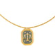 Libra Zodiac Tablet Reversible Necklace with Opal Grey color