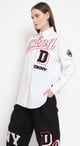 Spread Collar Heat of Ny Patch & Embroidery Shirt White color