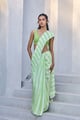 The Mastani Saree Cream,Green color