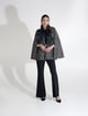 Ginny Bow Tweed Cape Black color