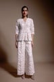 Sequin Lace Pant Ivory Ivory color