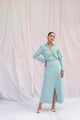 Green Striped Cotton Shirt Dress Green/White color